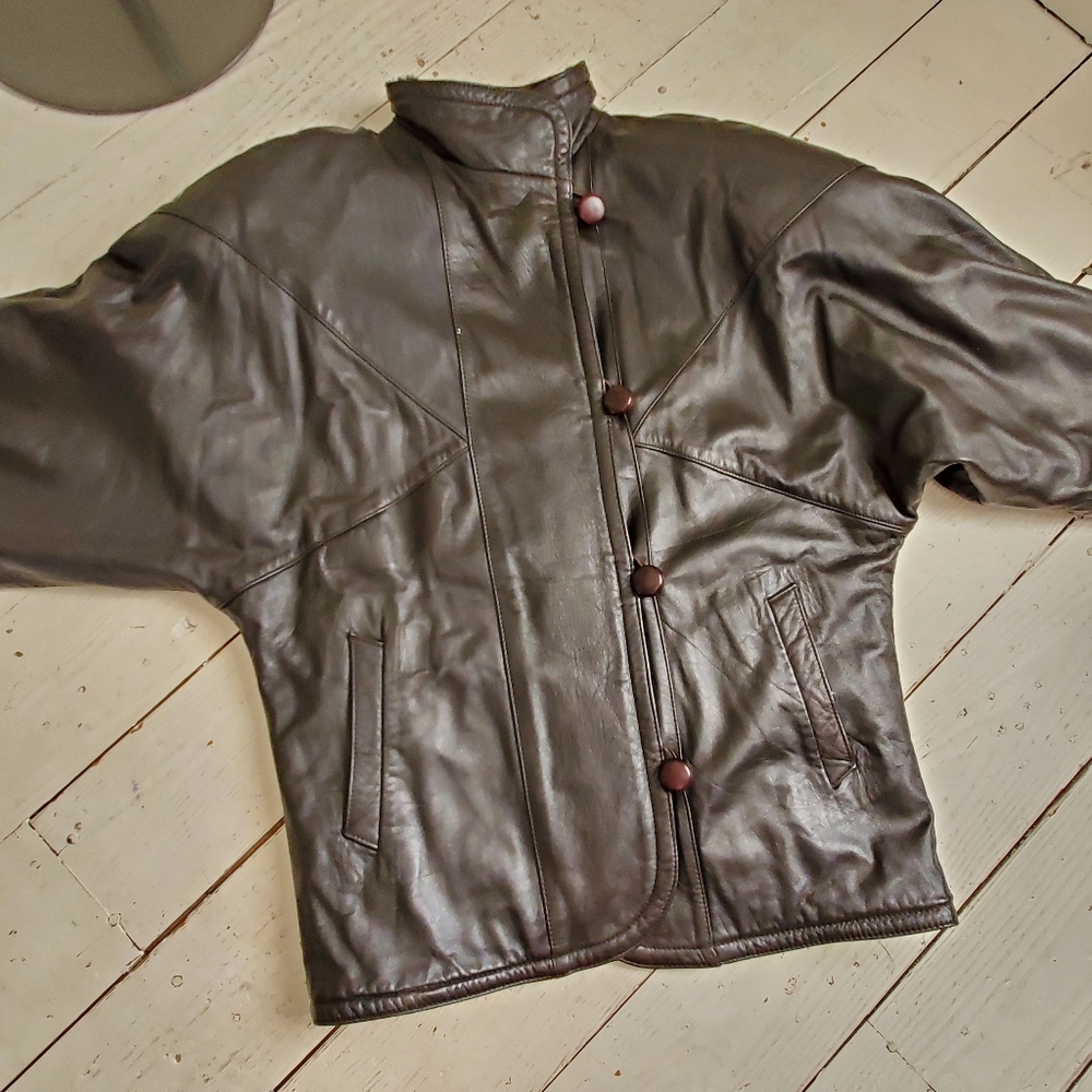 80s 90s Vintage Fully Reversible Leather & Brown Leopard Faux Fur Jacket - Picture 9 of 10